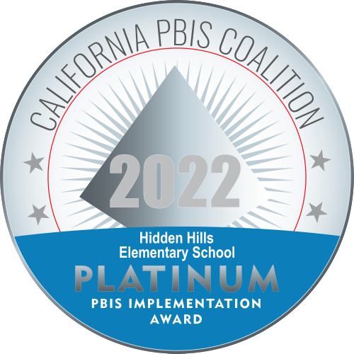 Image of PBIS Platinum award for Hidden Hills